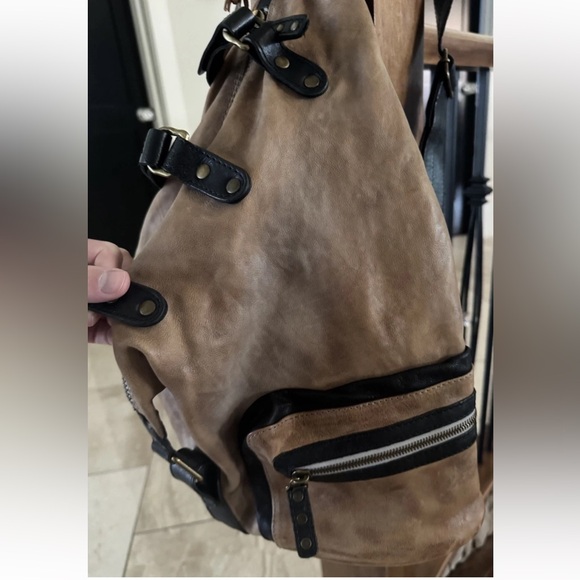 A.S. 98 x Free People Distressed Leather “Birch”/“Herra” Moto Backpack $469 USD - Picture 4 of 16